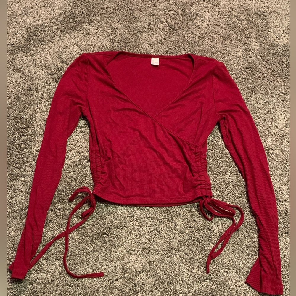 Women size small crop red shirt